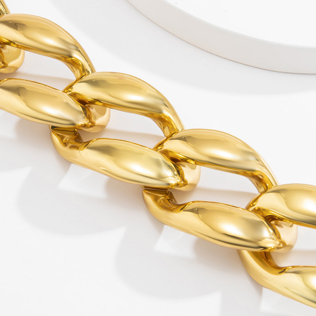 Unique Big Chunky Chain Anklet Women Fashion Gold Color Lock Charm Ankle Rock Twisted Acrylic Bracelet sex Foot Sandal