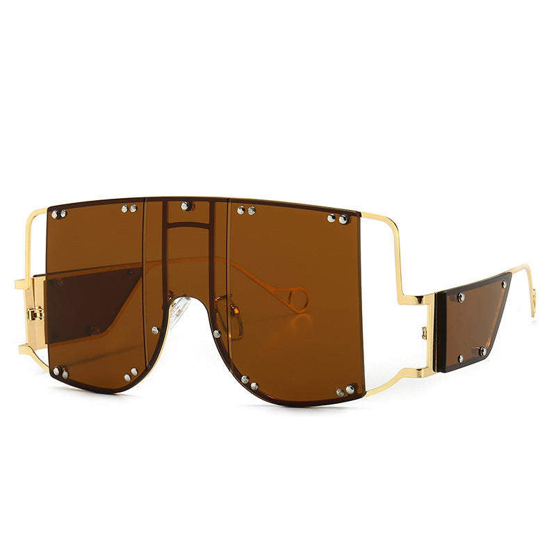 Metal big frame sunglasses