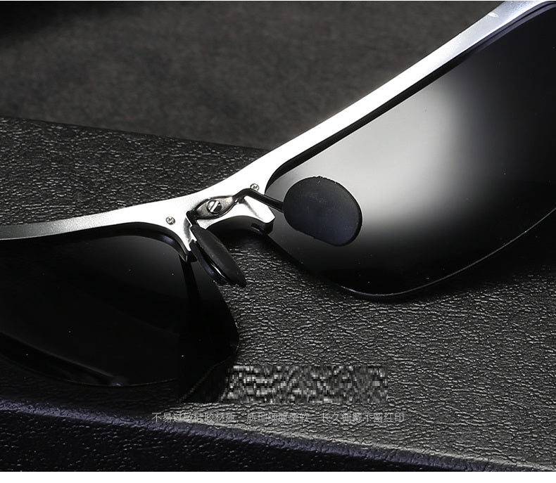 Men/Women Aluminum Magnesium Half Frame Cycling Polarized Sunglasses