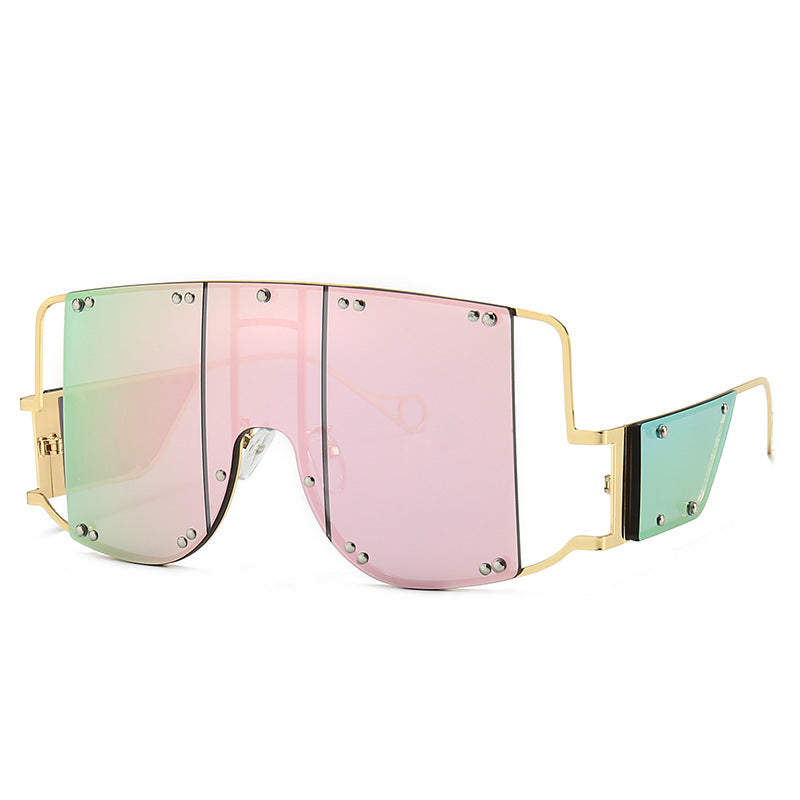 Metal big frame sunglasses
