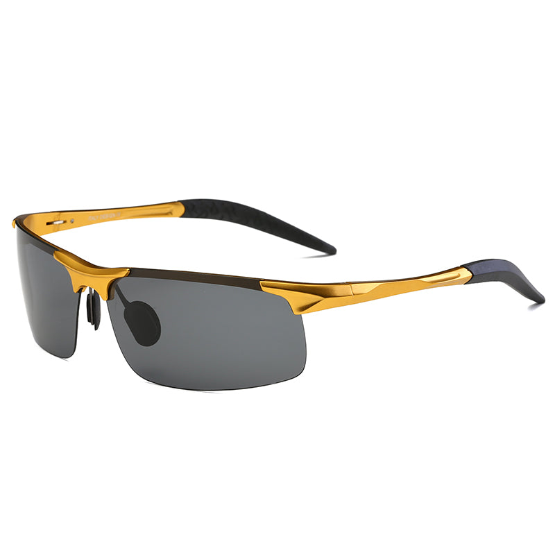 Men/Women Aluminum Magnesium Half Frame Cycling Polarized Sunglasses