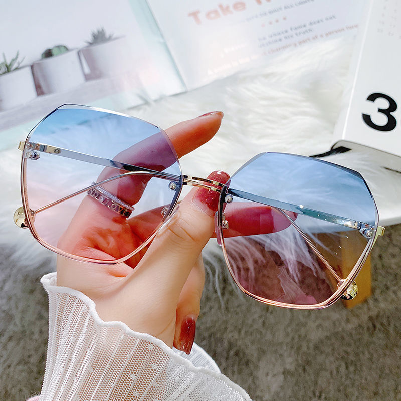 Women's Rimless Cutting Sunglasses