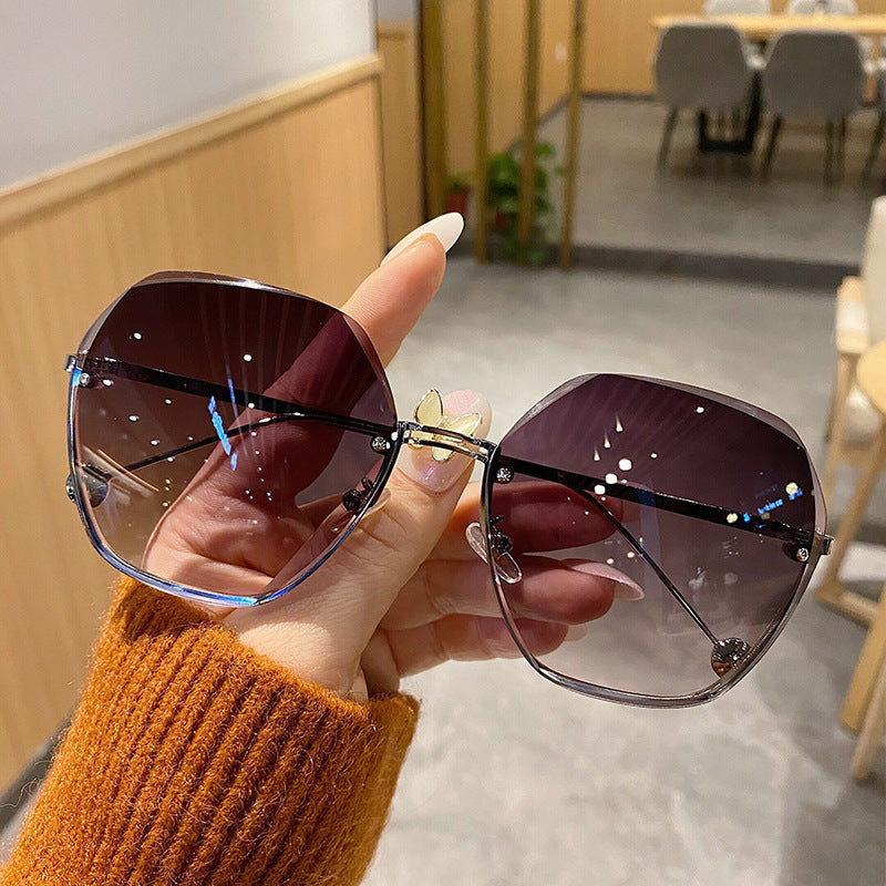 Women's Rimless Cutting Sunglasses