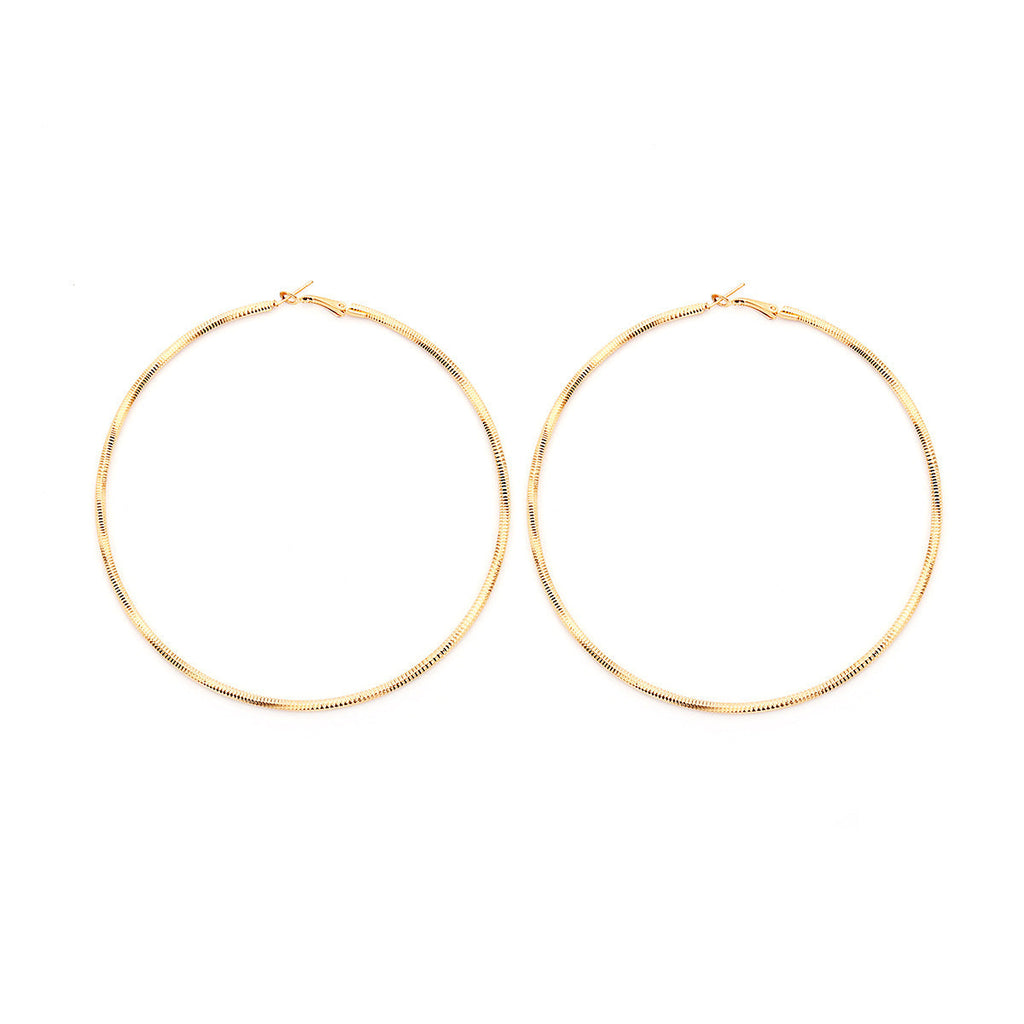 Wispy Simple Big Circle Geometric Stud Earrings Rhombus