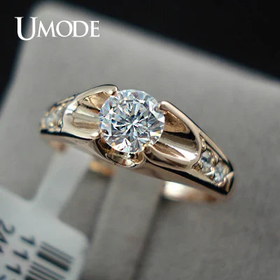 Rose Gold Color Mounting  0.5 ct Zirconia  Engagement Jewelry Ring