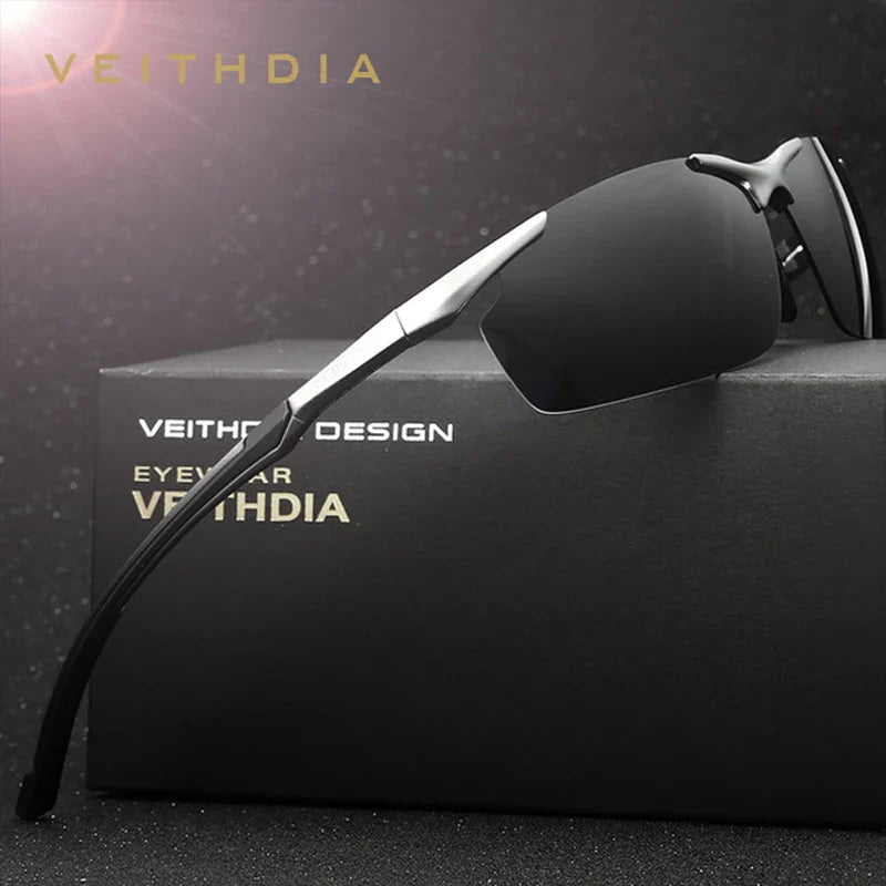 VEITHDIA Brand Designer Men's Sunglasses Aluminum Magnesium Polarized UV400 Sun Glasses Cycling Sports Male Outdoor Eyewear