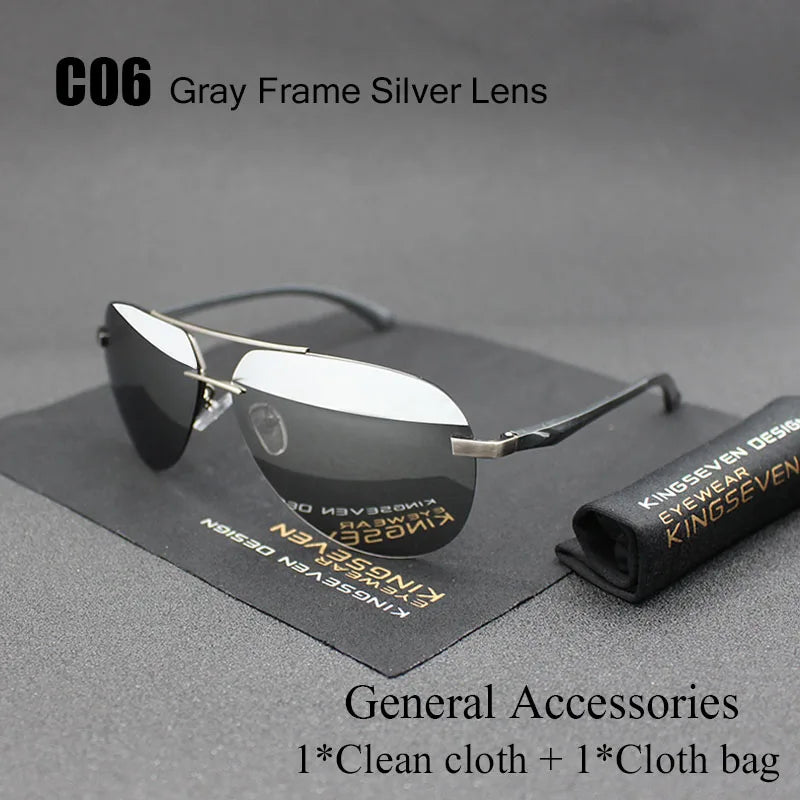 KINGSEVEN Aluminum Magnesium Polarized Sunglasses Men Driver Mirror Sun glasses Male