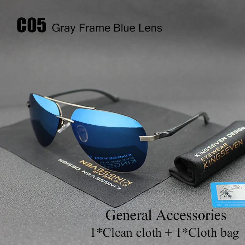 KINGSEVEN Aluminum Magnesium Polarized Sunglasses Men Driver Mirror Sun glasses Male