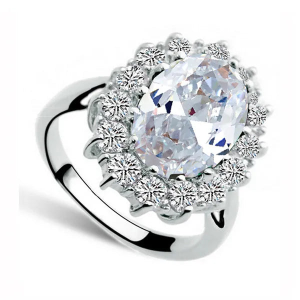 Royal Blue William Kate Queen Austrian Crystal Ring jewelry