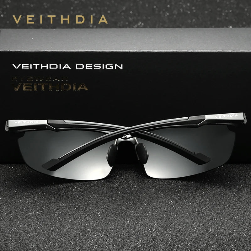 VEITHDIA Brand Designer Men's Sunglasses Aluminum Magnesium Polarized UV400 Sun Glasses Cycling Sports Male Outdoor Eyewear