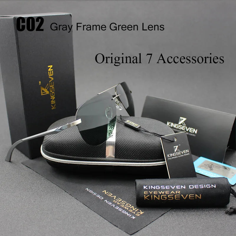 KINGSEVEN Aluminum Magnesium Polarized Sunglasses Men Driver Mirror Sun glasses Male