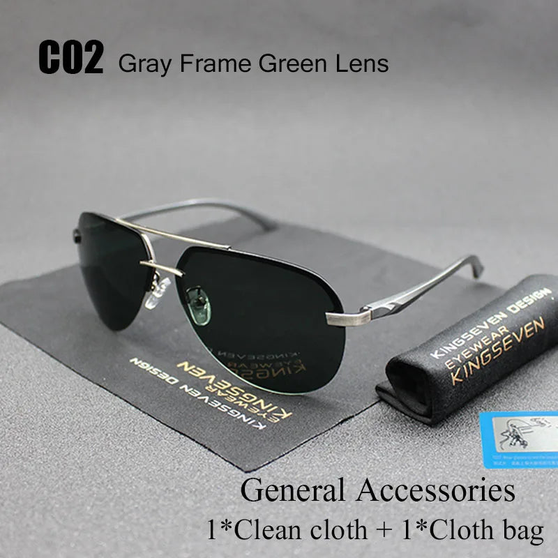 KINGSEVEN Aluminum Magnesium Polarized Sunglasses Men Driver Mirror Sun glasses Male