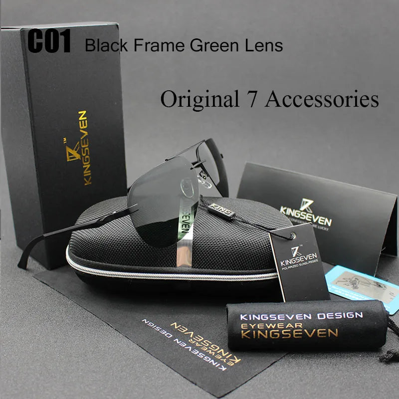 KINGSEVEN Aluminum Magnesium Polarized Sunglasses Men Driver Mirror Sun glasses Male