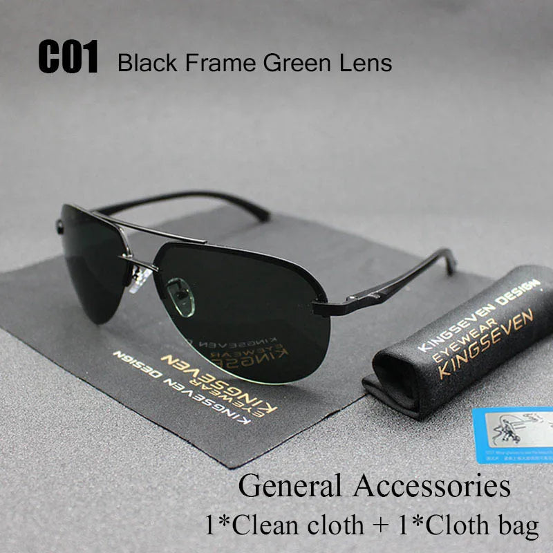 KINGSEVEN Aluminum Magnesium Polarized Sunglasses Men Driver Mirror Sun glasses Male