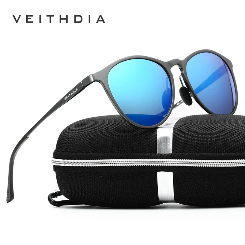 VEITHDIA-Retro Aluminum Sunglasses for Men/ Women, Sports Driving Sun Glasses, Polarized Lens, Vintage Eyewear Accessories,