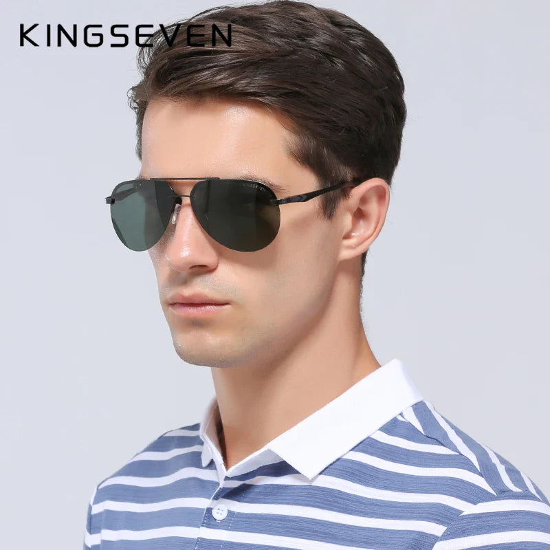 KINGSEVEN Aluminum Magnesium Polarized Sunglasses Men Driver Mirror Sun glasses Male