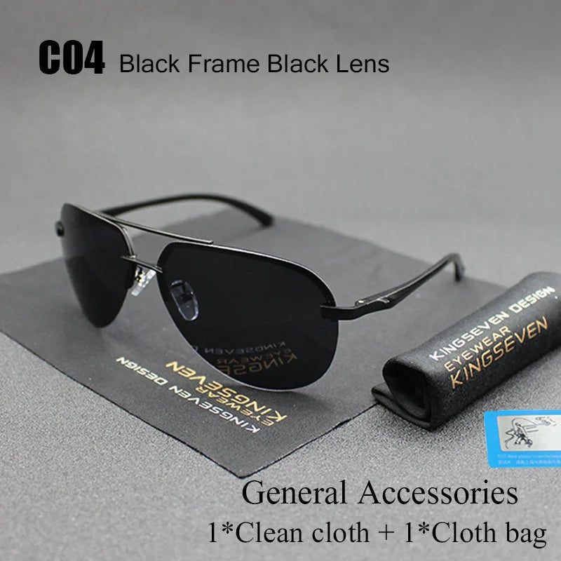 KINGSEVEN Aluminum Magnesium Polarized Sunglasses Men Driver Mirror Sun glasses Male