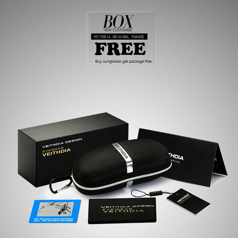 VEITHDIA-Retro Aluminum Sunglasses for Men/ Women, Sports Driving Sun Glasses, Polarized Lens, Vintage Eyewear Accessories,