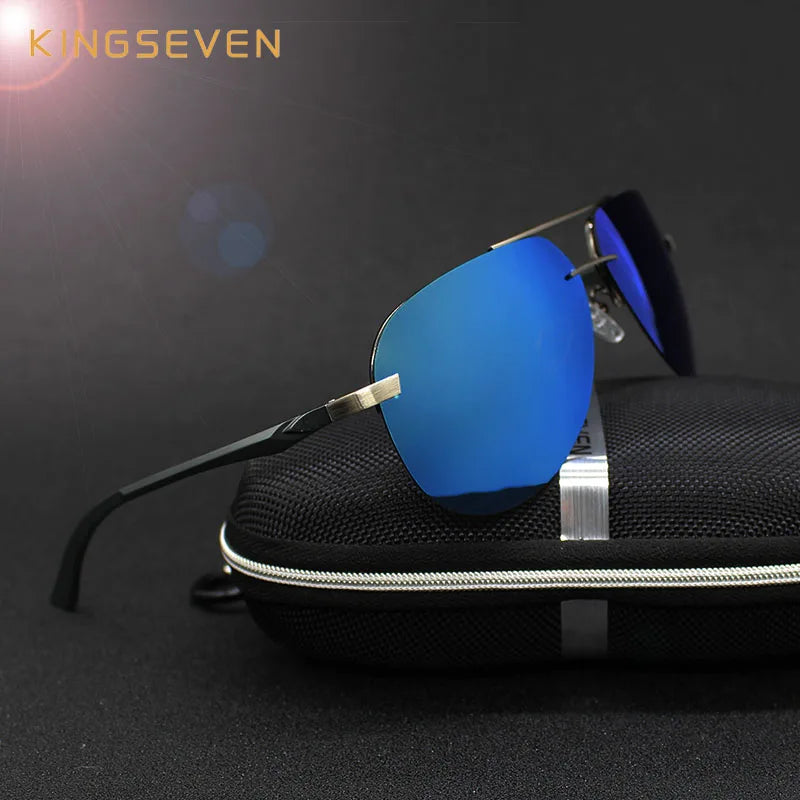 KINGSEVEN Aluminum Magnesium Polarized Sunglasses Men Driver Mirror Sun glasses Male