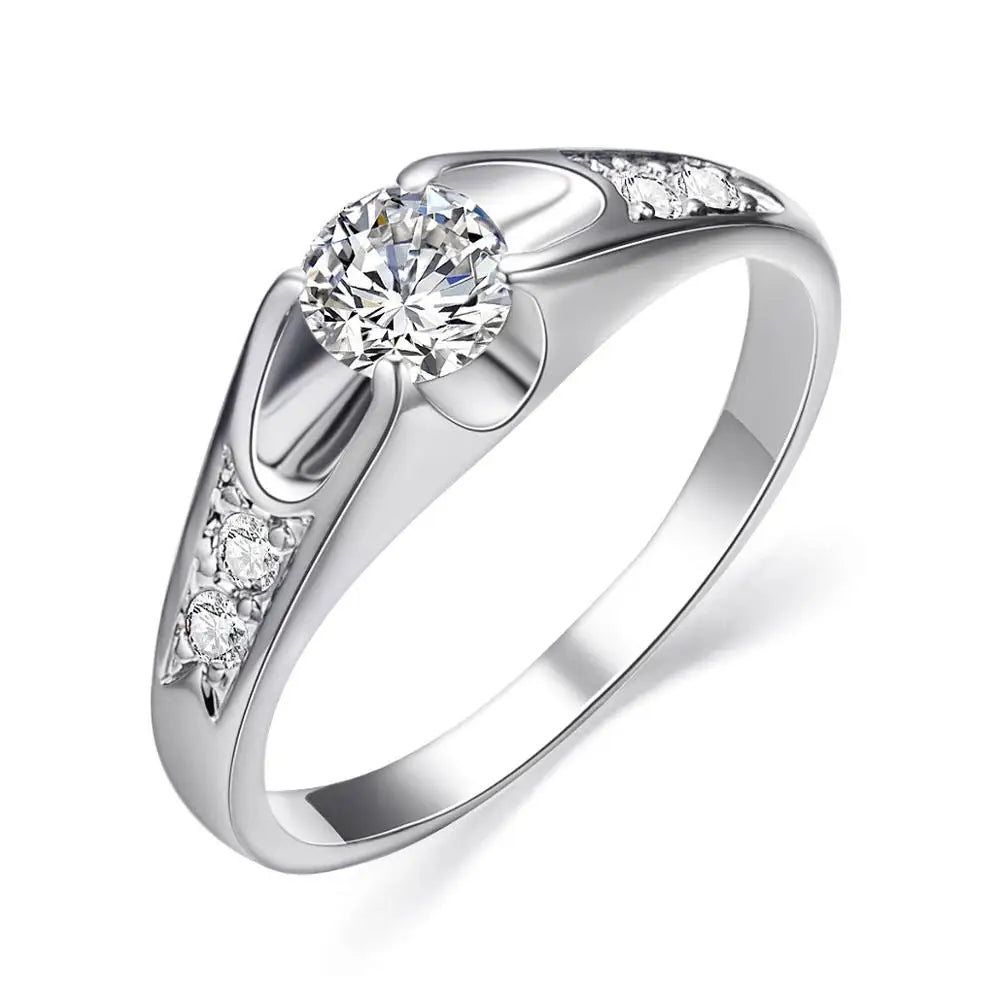 Rose Gold Color Mounting  0.5 ct Zirconia  Engagement Jewelry Ring