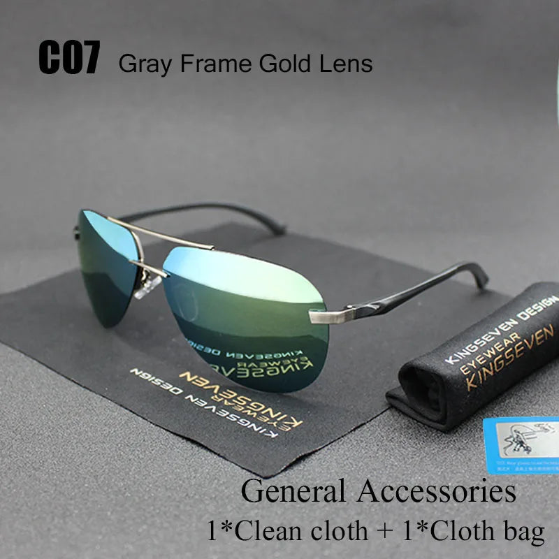 KINGSEVEN Aluminum Magnesium Polarized Sunglasses Men Driver Mirror Sun glasses Male