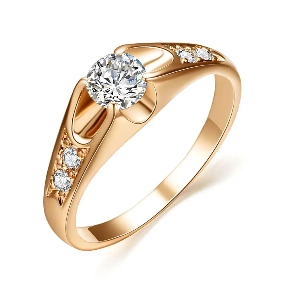 Rose Gold Color Mounting  0.5 ct Zirconia  Engagement Jewelry Ring