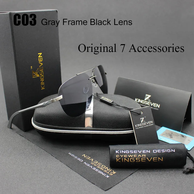 KINGSEVEN Aluminum Magnesium Polarized Sunglasses Men Driver Mirror Sun glasses Male