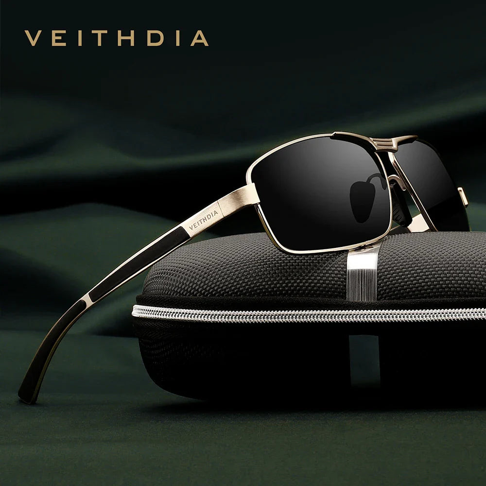VEITHDIA Sunglasses Men Brand Designer Fashion Vintage Polarized