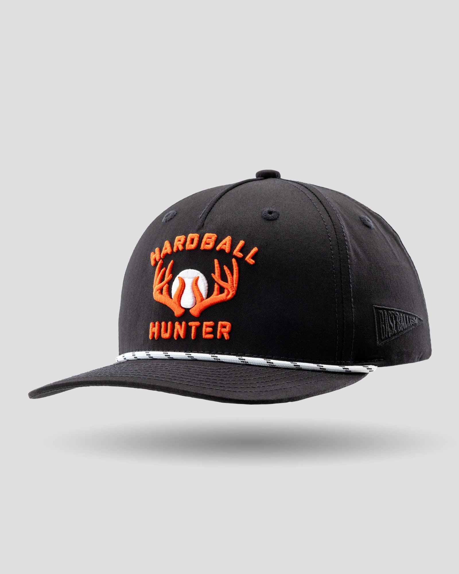 Hardball Hunter Five Panel Rope Cap - Black
