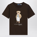 Polo Ralph Lauren - Brown cotton jersey Polo Bear T-shirt