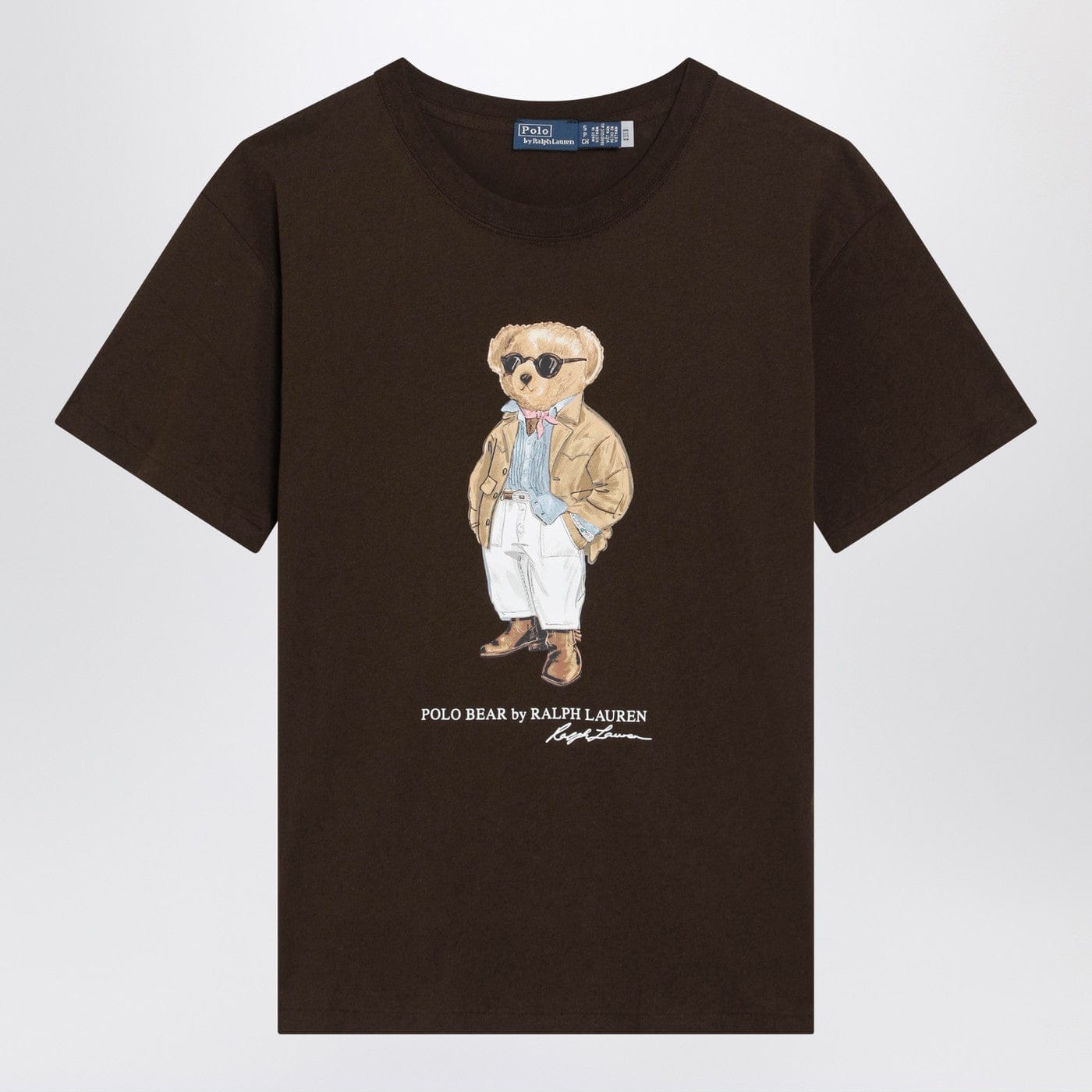 Polo Ralph Lauren - Brown cotton jersey Polo Bear T-shirt