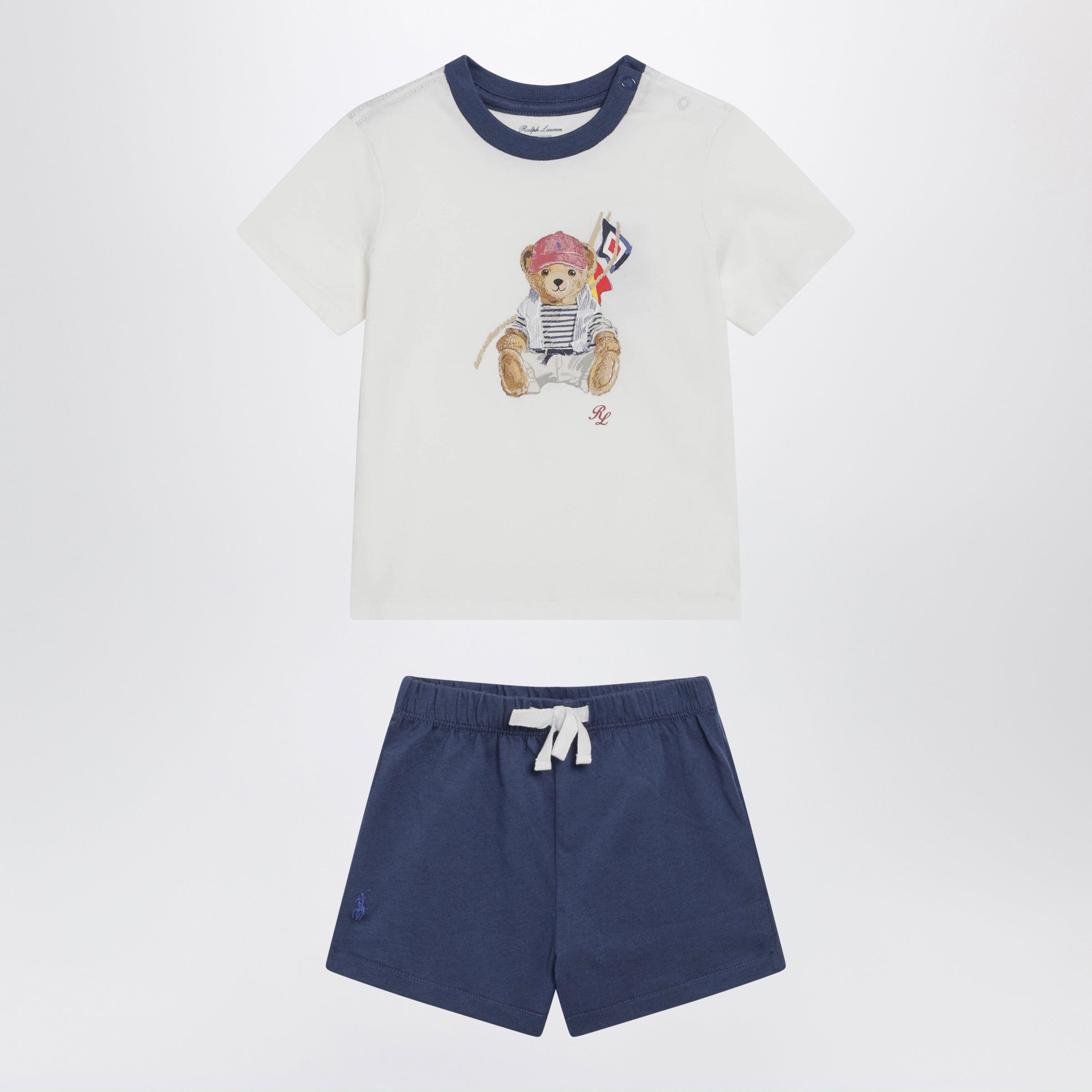 Polo Ralph Lauren - White/blue Polo Bear two-piece set