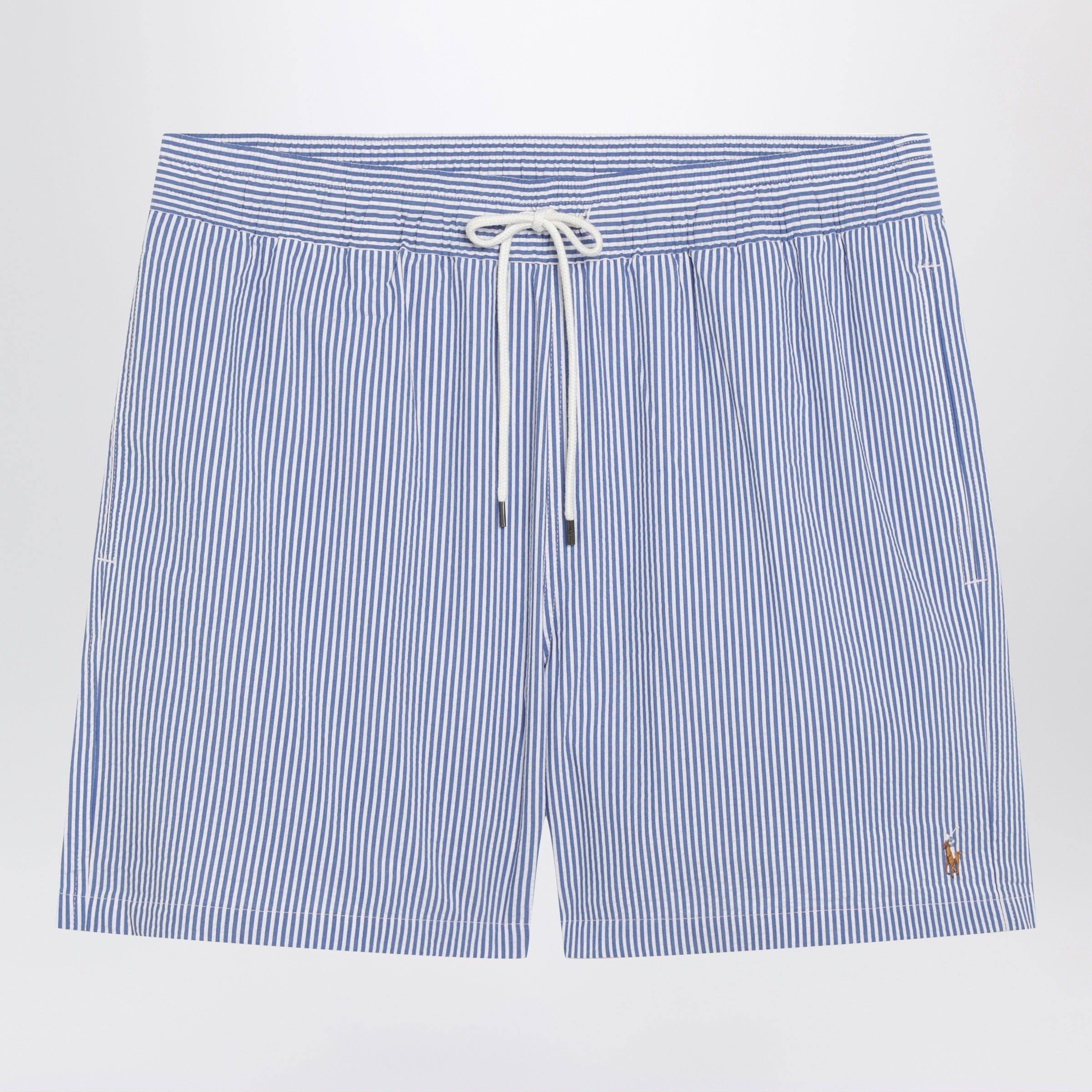 Polo Ralph Lauren - Traveler striped white/blue seersucker swim shorts