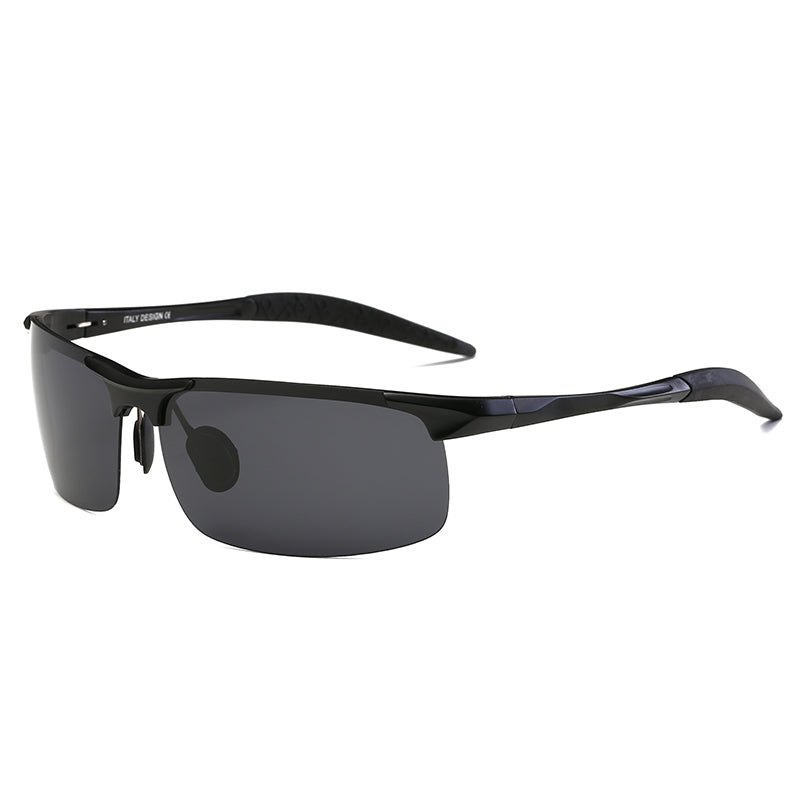 Men/Women Aluminum Magnesium Half Frame Cycling Polarized Sunglasses